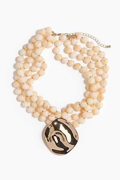 Beaded Necklace with Pendant