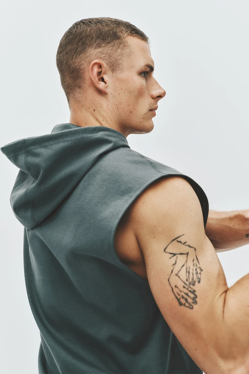 Regular-Fit Sleeveless Sports Hoodie with DryMove™