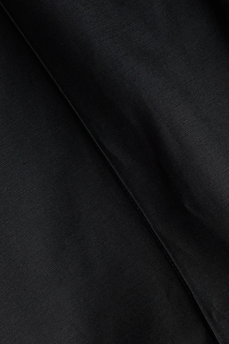 Linen-Blend Barrel-Leg Pants