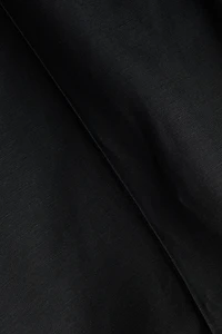 Linen-Blend Barrel-Leg Pants