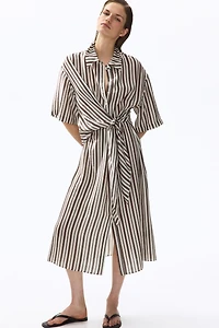 Tie-Detail Shirt Dress