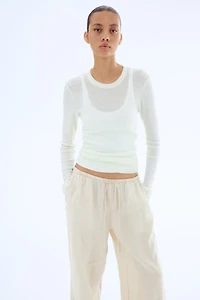 Pantalon en lin avec cordon de serrage