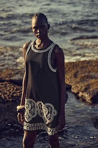 Embroidered Shift Dress