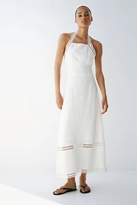 Robe dos nu en lin mélangé