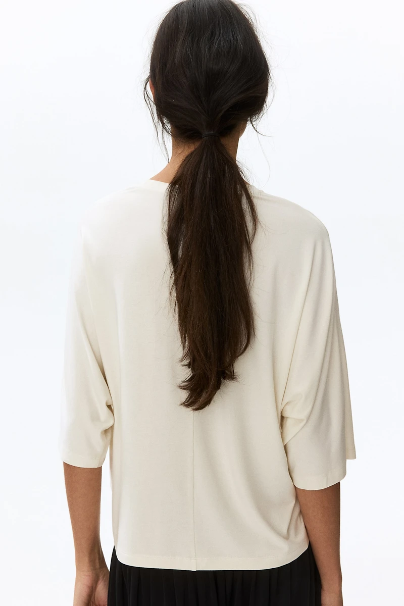 Batwing-Sleeved Viscose Top