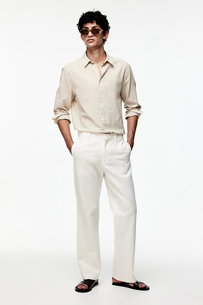 Regular Fit Linen-Blend Shirt