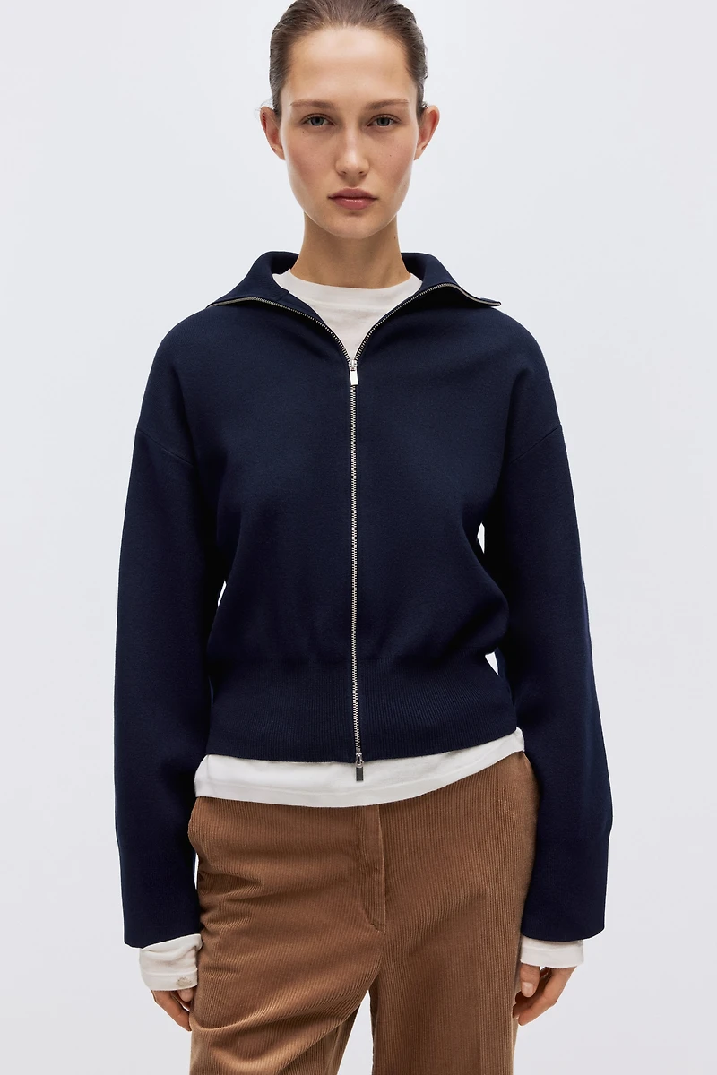 Cardigan with Zipper