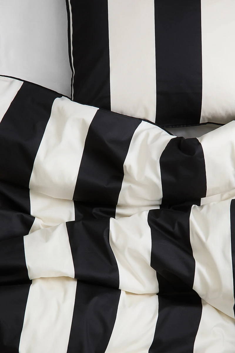 Ens. housse/taies lit simple en satinette de coton