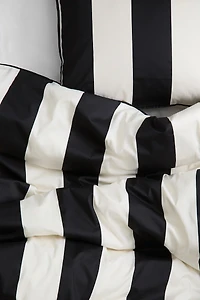 Ens. housse/taies lit simple en satinette de coton