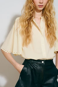 Cotton-Blend Blouse
