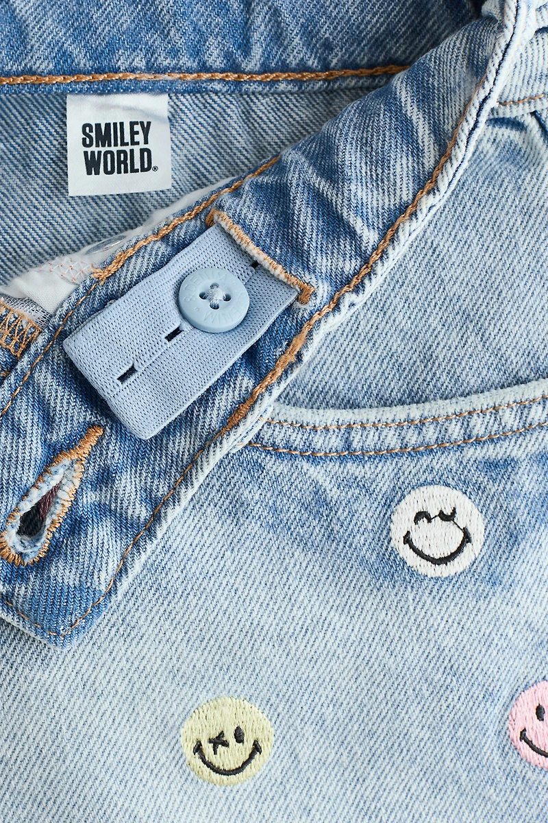 Short en denim avec détails brodés