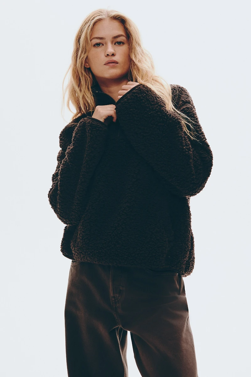 Half-Zip Teddy Fleece Sweatshirt
