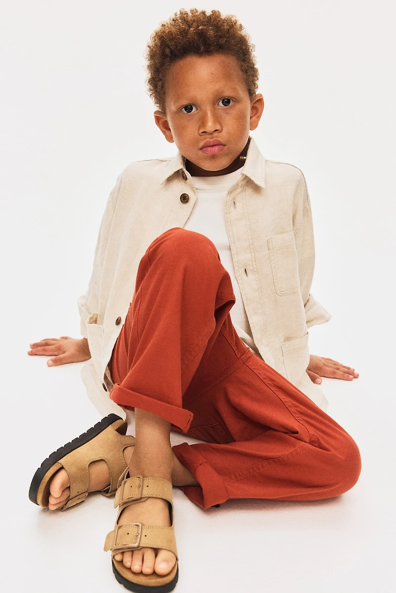 Linen-Blend Pants