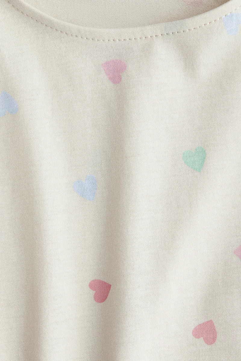 Printed Flutter-Sleeved Top