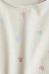 Printed Flutter-Sleeved Top