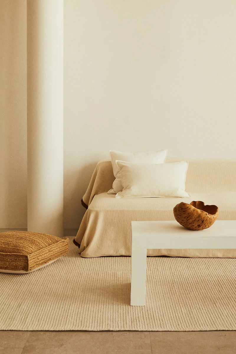 Housse de coussin en lin mélangé