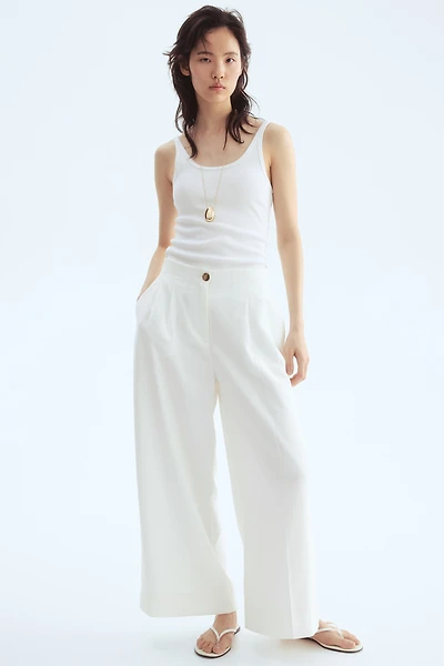 Wide-Leg Ankle-Length Pants