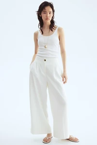 Wide-Leg Ankle-Length Pants