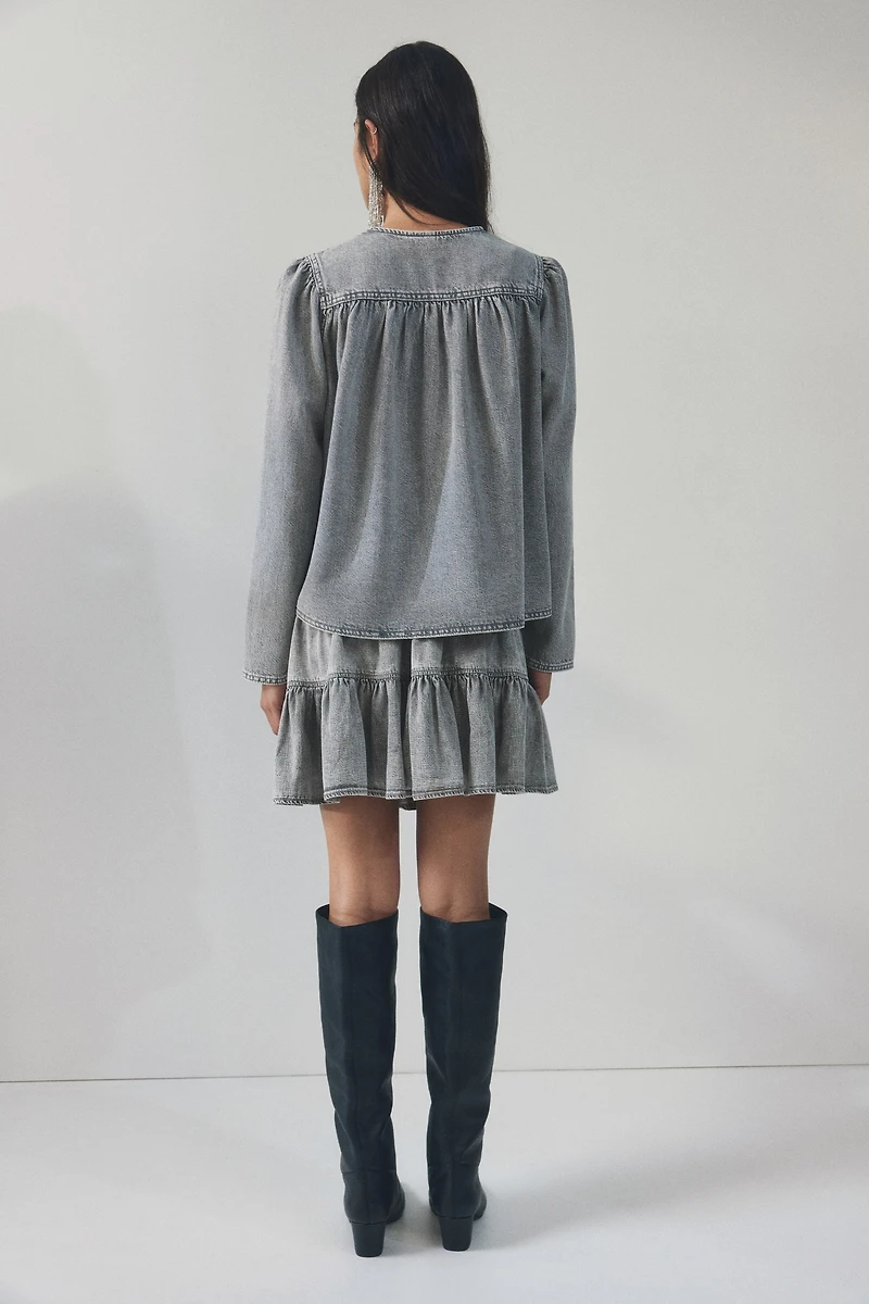 Veste à manches bouffantes en denim