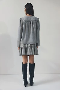 Veste à manches bouffantes en denim