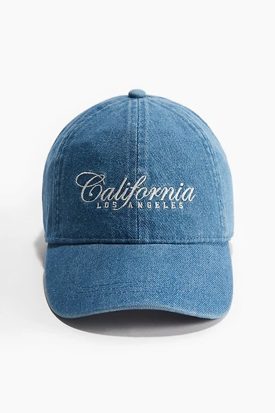 Casquette brodée en denim