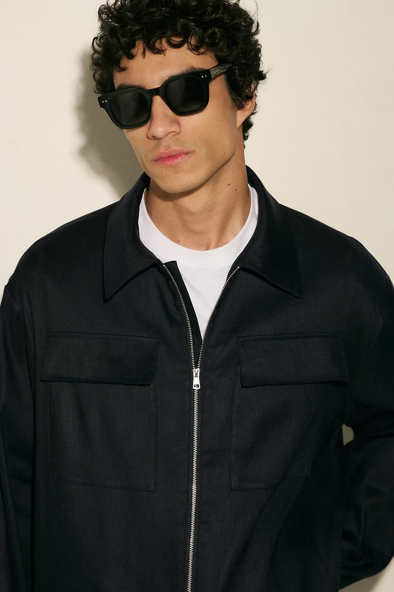 Easy Care Regular-Fit Linen-Blend Overshirt