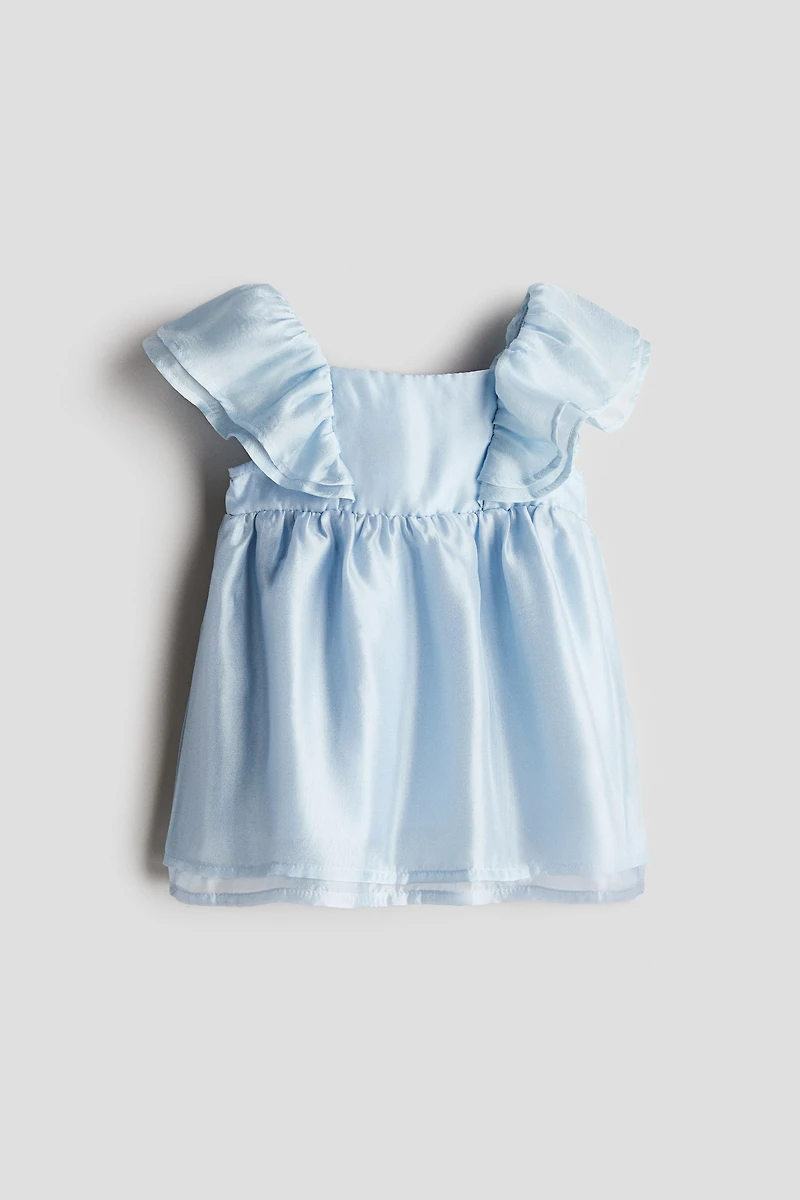 Flounced Satin Dress