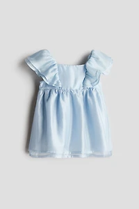 Flounced Satin Dress