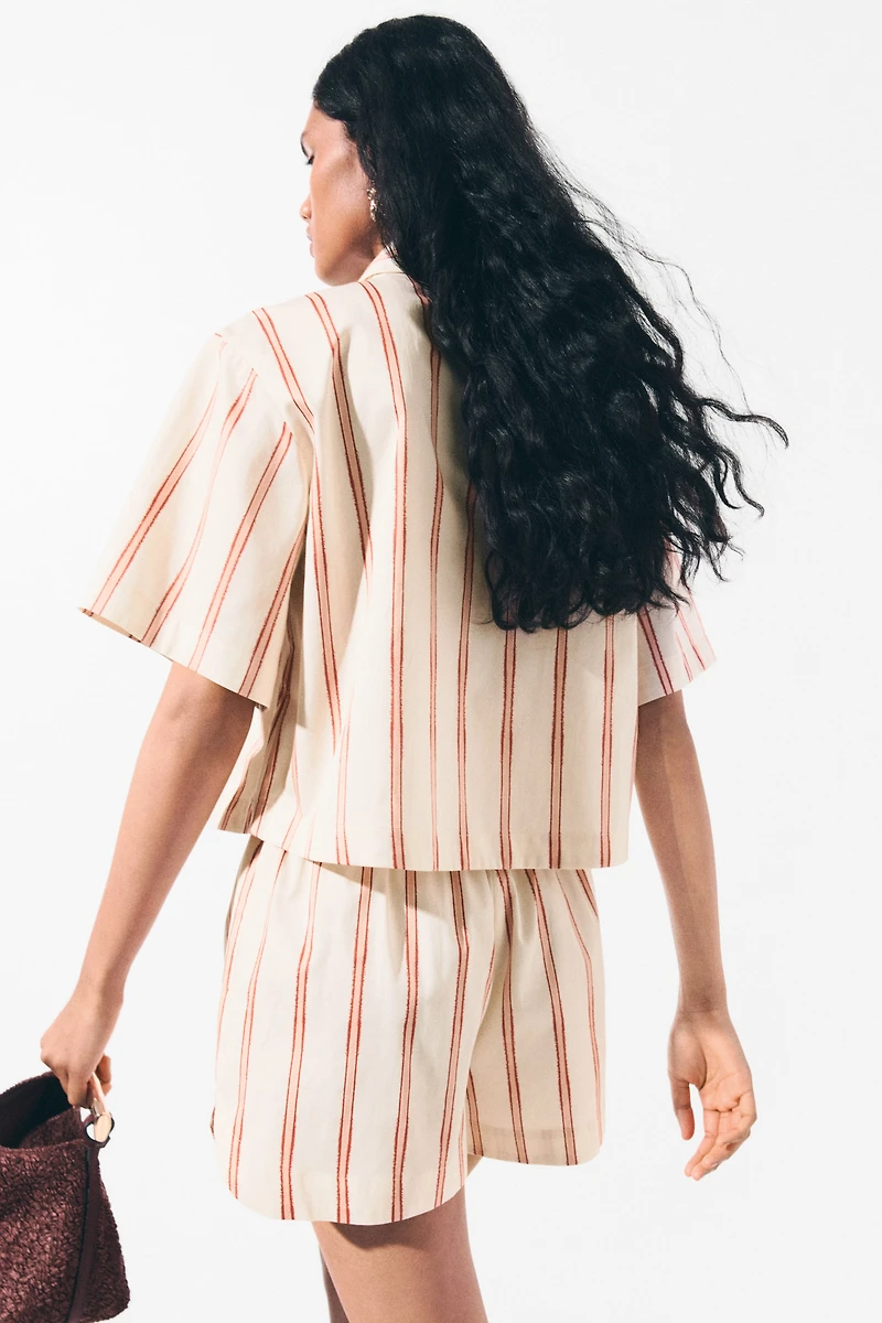 Patterned Poplin Shorts