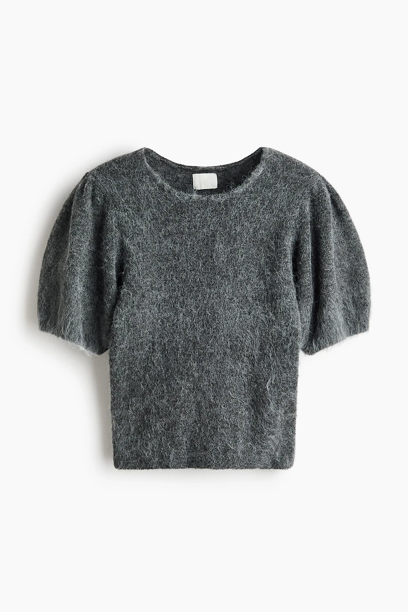 Puff-Sleeved Knit Top