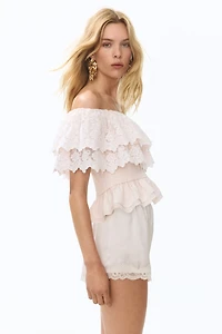 Flounced Off-the-Shoulder Top