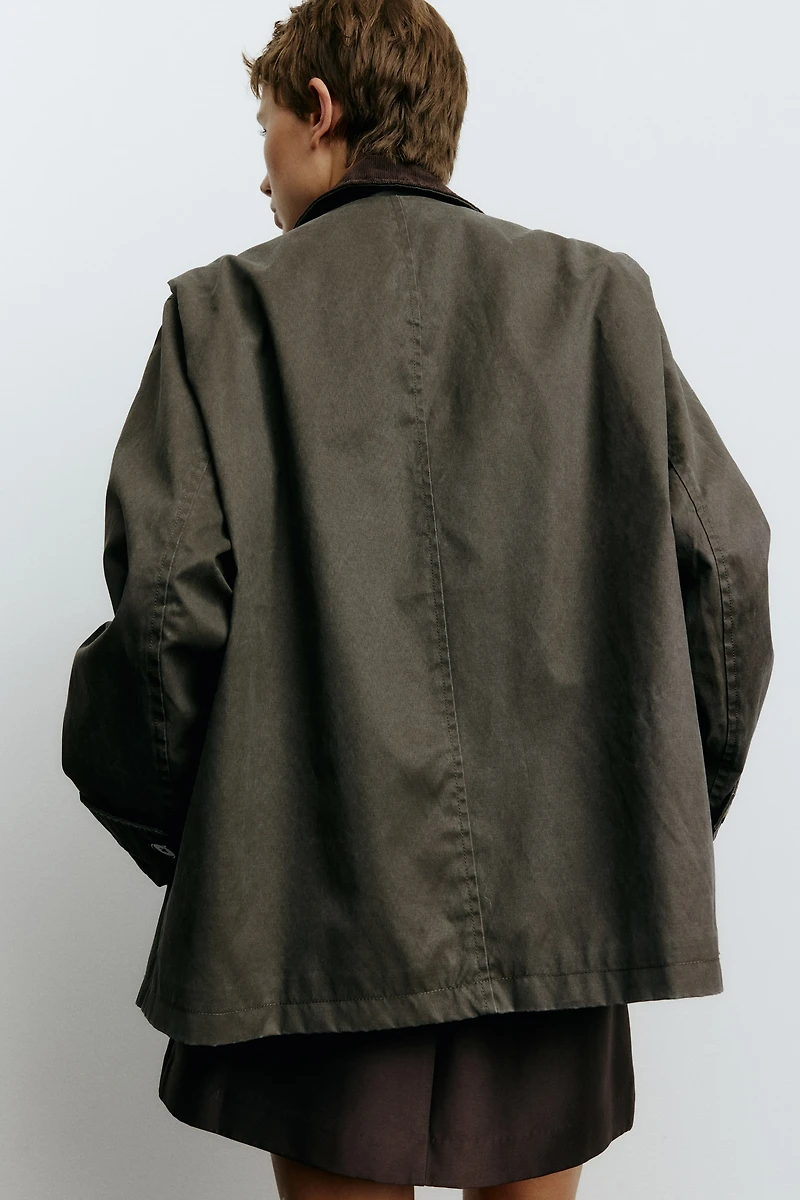 Jacket with Corduroy Collar