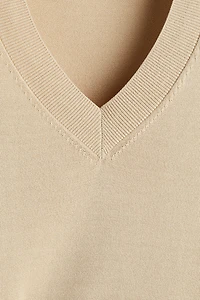 Regular-Fit Fine-Knit V-Neck T-Shirt