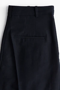 Wide-Leg Linen-Blend Pants
