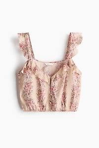 Cropped Button-Front Top