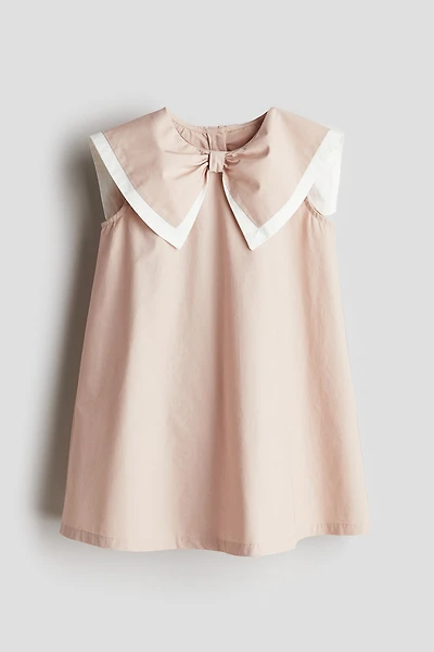 Cotton Poplin Dress with Sailor Collar