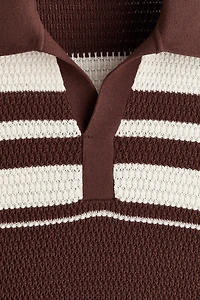 Polo classique en tricot pointelle