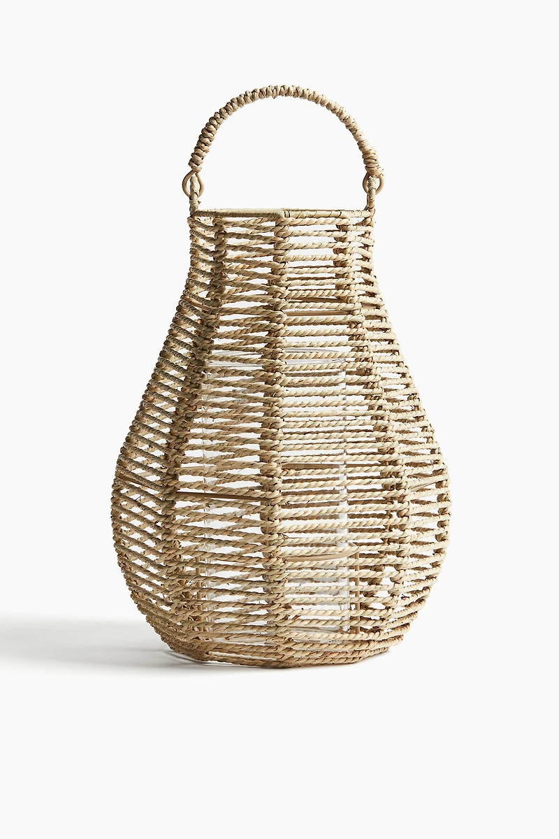 Large seagrass candle lantern