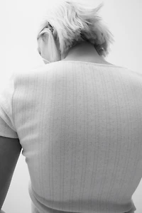 Picot-Trimmed T-Shirt