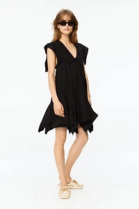 Eyelet-Embroidered Dress with Sailor Collar