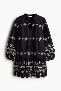 Tunic Dress with Eyelet Embroidery
