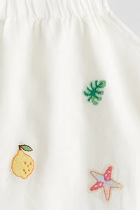 Linen-Blend Dress