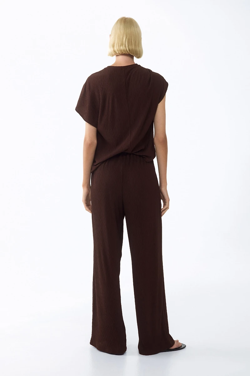 Pantalon froissé avec cordons de serrage