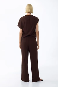 Pantalon froissé avec cordons de serrage