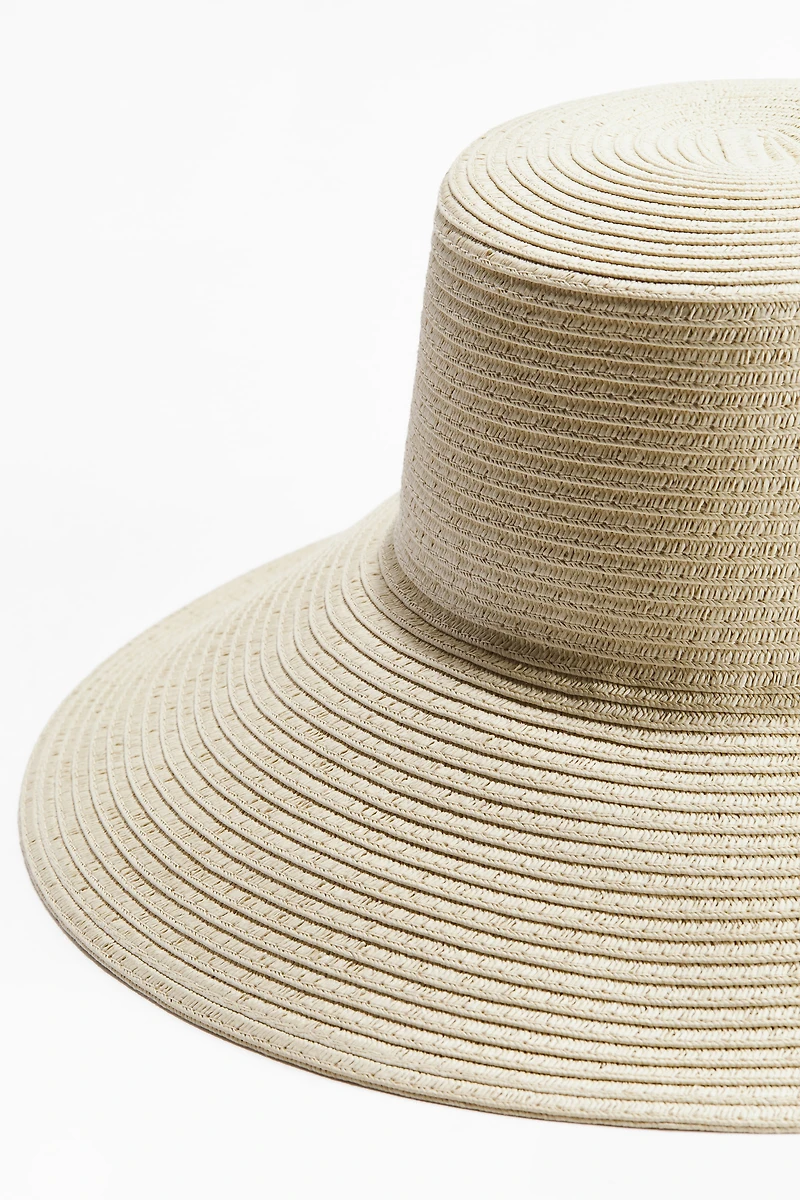 Sloped Brim Straw Hat