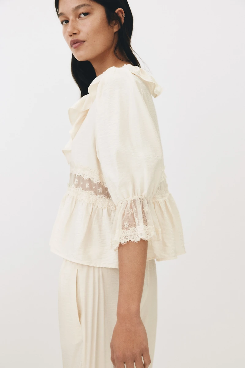 Lace-Detail Blouse