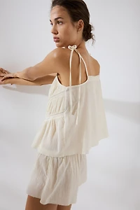 Pyjama en coton avec dentelle