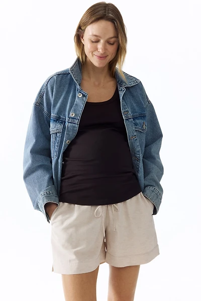 Short MAMA en lin mélangé