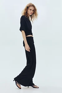 Draped Fine-Knit Pants