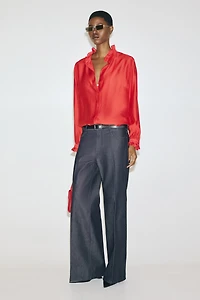 Ruffle-Collar Blouse